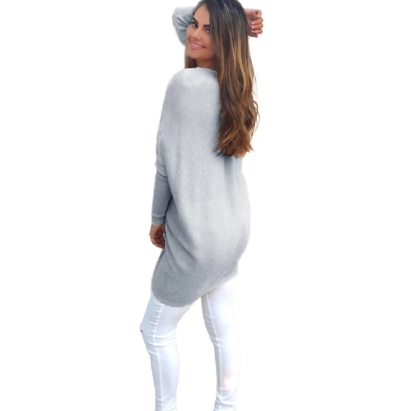 🆕⭐Grey v-neck tunic sweater - Picture 3 of 4